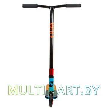 Самокат Novatrack Wolf  EL Alloy 110A.WOLF.BBL21 (синий/оранжевый. 2021) картинка 3